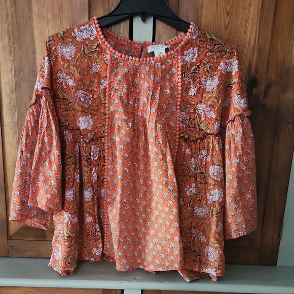 Rachel Zoe Tops - Rachel Zoe Orange Floral Blouse
